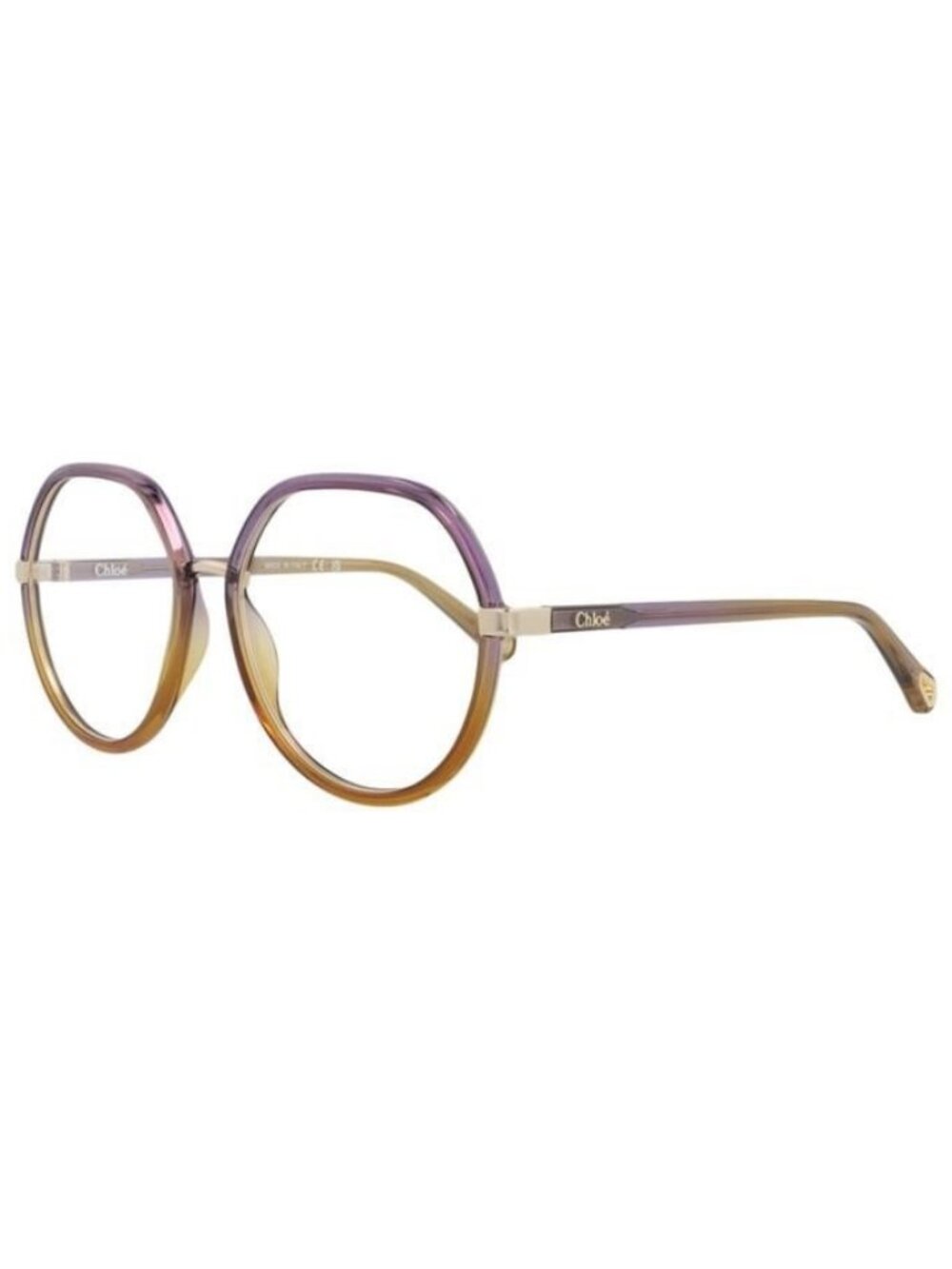 New Chloé Womens Round/Oval Violet Violet Transparent Fashion Designer Eyeglasse